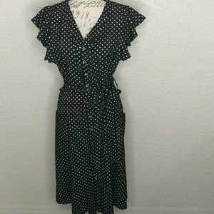 Nautical Butterfly-Sleeve Beach Dress